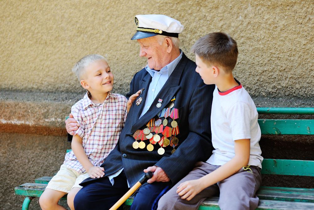 Veteran with grandchildren